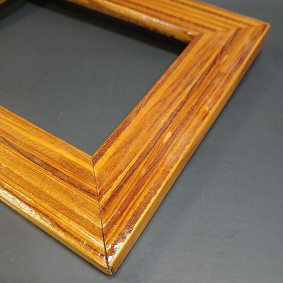Vtg Picture Frame 9.5x7.5" Handmade Craftsman Wood Inlay Detail for 5x7 No Glass - Picture 8 of 9